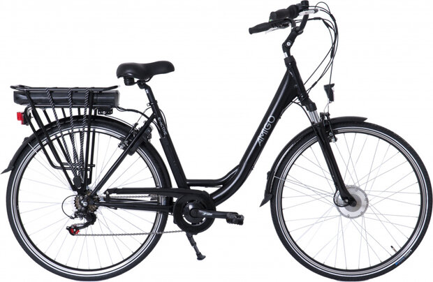 E-Active 28 Inch 50 cm Dames 7V V-Brakes Matzwart