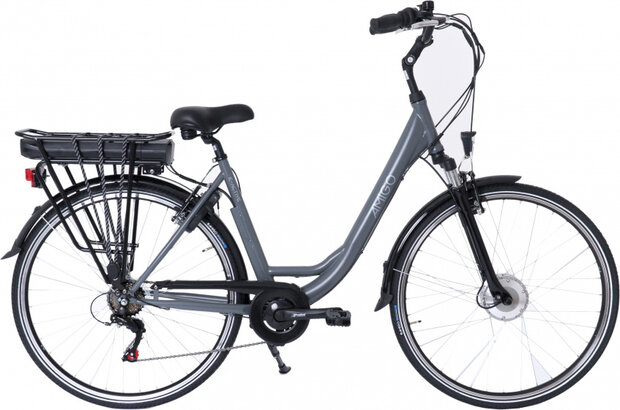 E-Active 28 Inch 50 cm Dames 7V V-Brakes Matgrijs