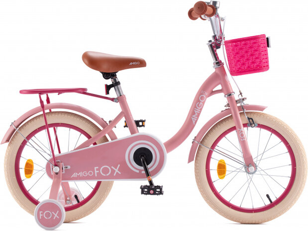 Fox 14 Inch 22,5 cm Meisjes Terugtraprem Roze