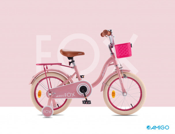 Fox 12 Inch 20 cm Meisjes Terugtraprem Roze