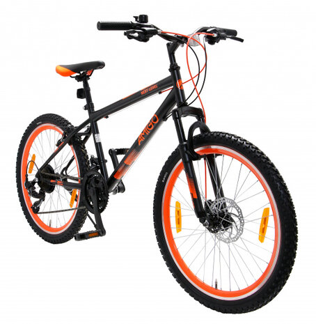 Next Level 26 Inch 47 cm Unisex 21V V-Brakes Zwart/Oranje