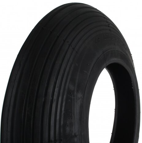 Buitenband 400 x 100 (4.00-8) lijnprofiel zwart