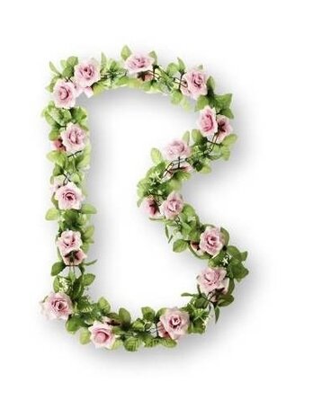 Bloemenstreng Flower Garland met rozen 120 cm roze