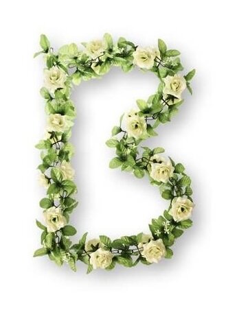 Bloemenstreng Flower Garland met rozen 120 cm wit