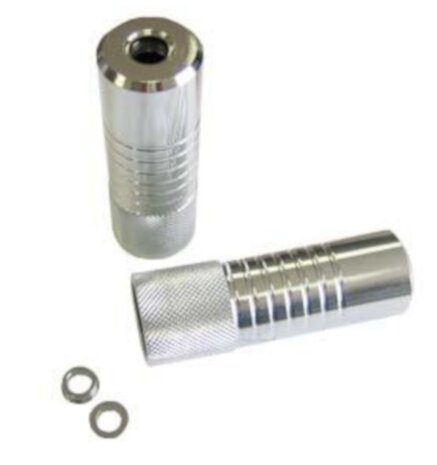 BMX Axle Pegs 38mm Set 10/14mm Zonder Draad Zilver