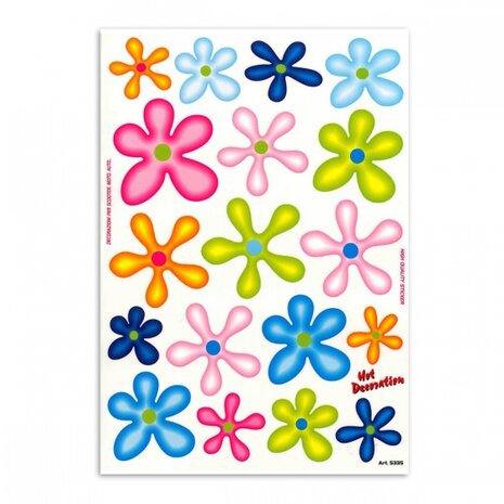 Fietsstickers Bloemen Groot 34 X 24 cm