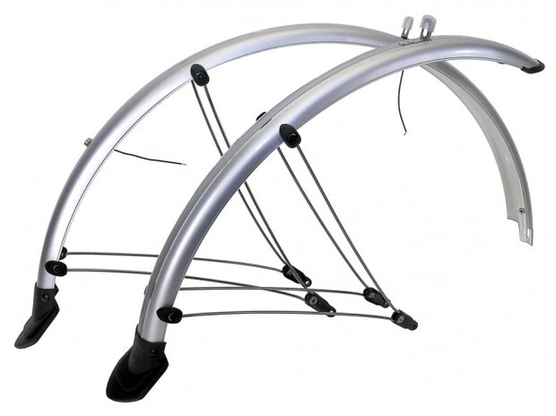 spatbordenset 26 inch 60 mm zilver