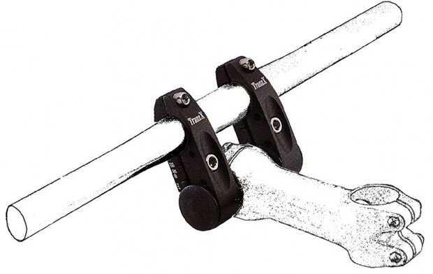 Dubbele Klem Adapter Opzetstuur Aluminium Zwart