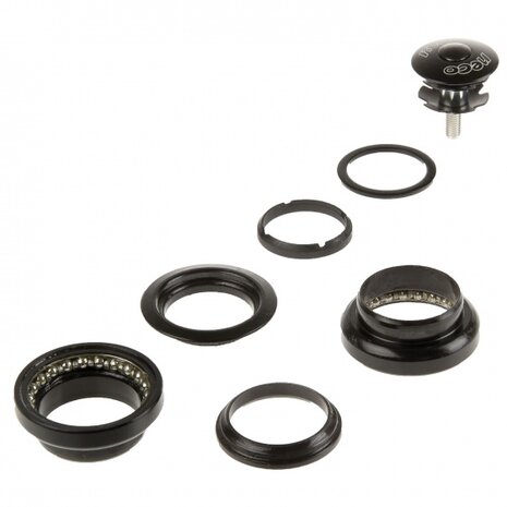 Half-Cartridge-Ahead Balhoofdstel Staal 1 Inch Zwart