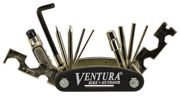 multitool 18 functies 9 cm zwart/zilver