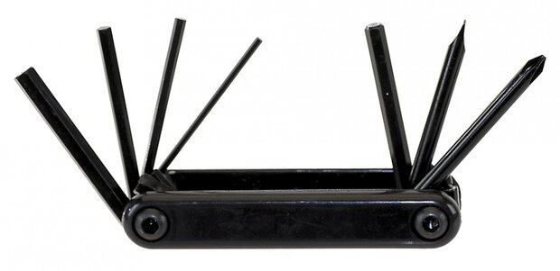 multitool 7 functies 9 cm zwart