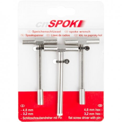 spaaksleutelset 4,8 mm zeskant 3,2 mm vierkant en bit met pen