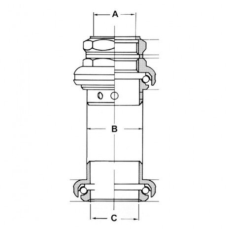 balhoofd cartridge 25,4 mm aluminium zwart