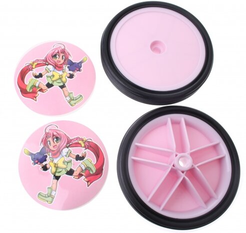 Zijwieltjes 12-20 Inch Mila PVC Zwart Met Roze