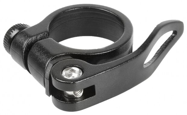 Zadelpenklem met snelspanner 31,8 mm aluminium zwart