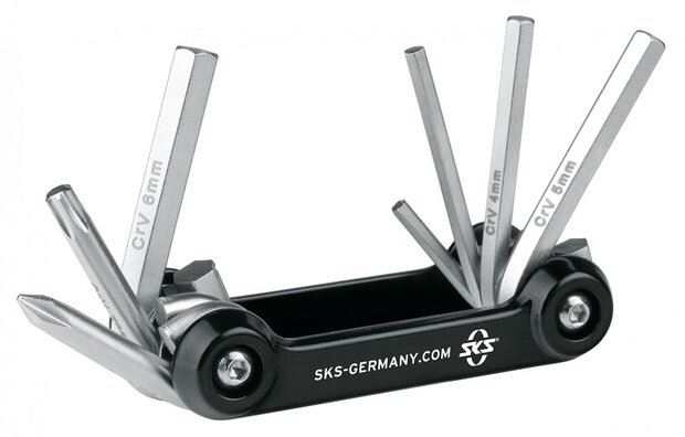 mini multitool 7 functies 7 cm zwart/zilver