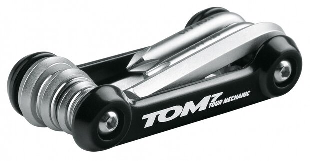 mini multitool 7 functies 7 cm zwart/zilver