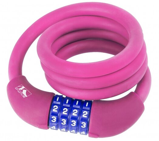 Spiraalslot cijfercombinatie silicone 1000 x 12 mm roze