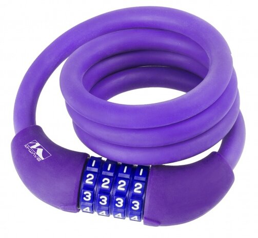 Spiraalslot cijfercombinatie silicone 1000 x 12 mm paars