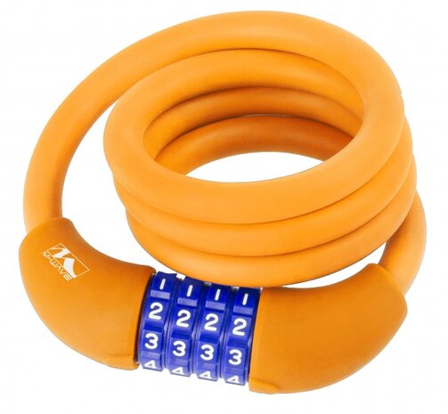 Spiraalslot cijfercombinatie silicone 1000 x 12 mm oranje