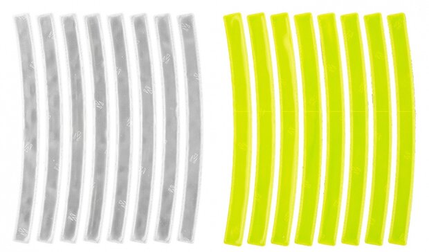 Reflecterende Stickers Wit + Geel 16 Stuks