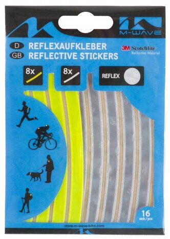 Reflecterende Stickers Wit + Geel 16 Stuks