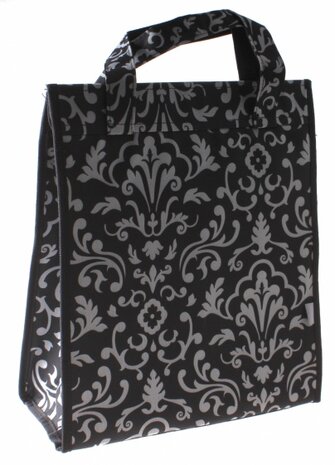 shopper Amsterdam 18 liter polyester zwart/wit