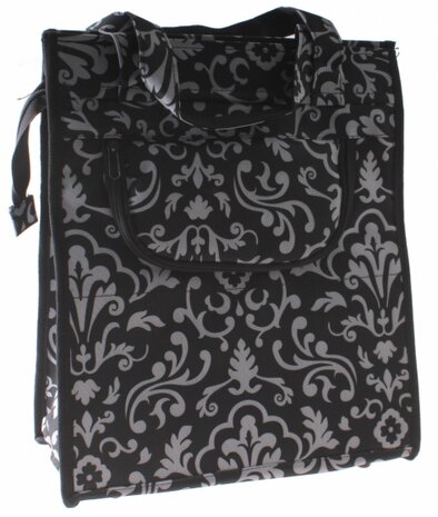 shopper Amsterdam 18 liter polyester zwart/wit