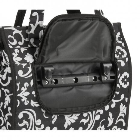 shopper Amsterdam 18 liter polyester zwart/wit