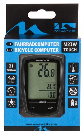 Fietscomputer M21W touch draadloos zwart