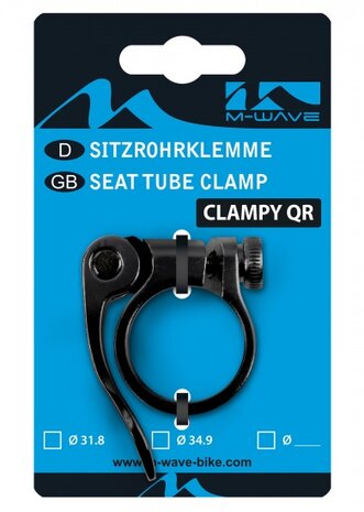Zadelpenklem Clampy-QR 31,8 mm aluminium zwart