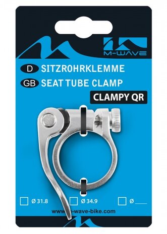 Zadelpenklem Clampy-QR 31,8 mm aluminium zilver