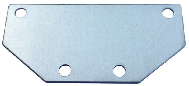 bevestigingsplaatje voor reflector zilver 9,5 x 4,5 cm