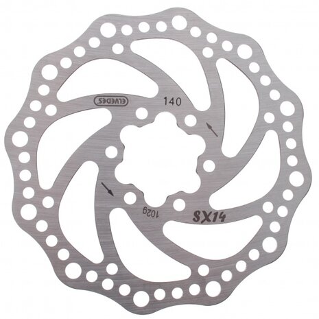 remschijf 140 mm 6 gaats staal zilver