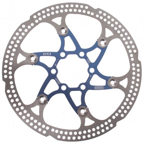 remschijf 160 mm 6 gaats staal zilver/blauw