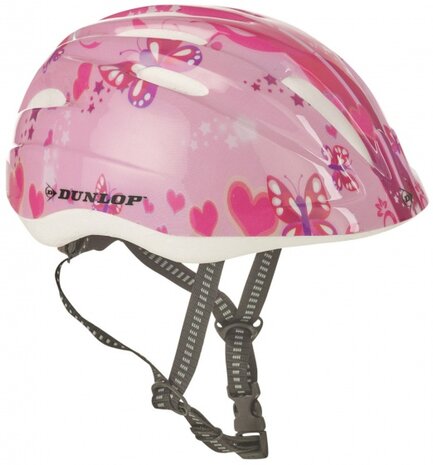 Fietshelm kind vlinder maat 48/52 cm roze/wit