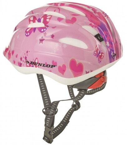 Fietshelm kind vlinder maat 48/52 cm roze/wit