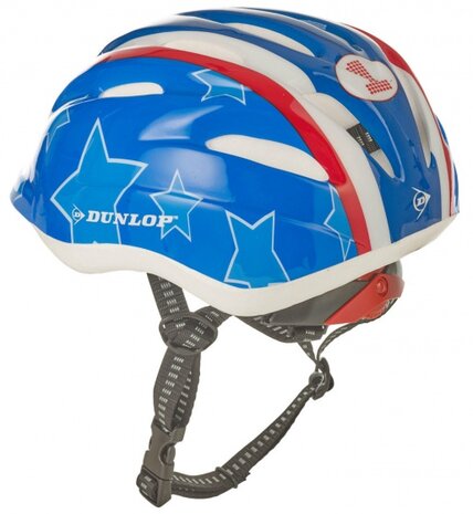 Fietshelm kind streep maat 48/52 cm blauw/wit