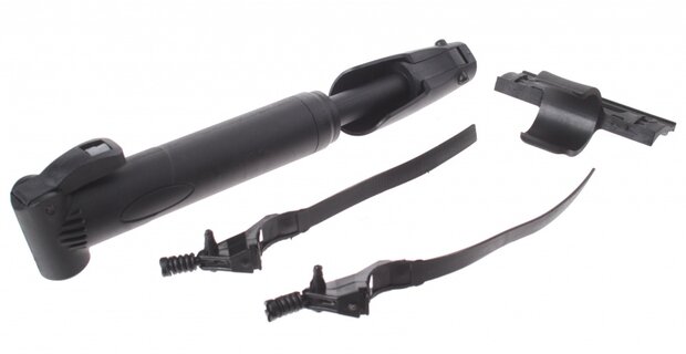 mini fietspomp met houder 19,5 cm zwart