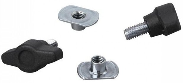 bevestigingsset wielgoot M8 zwart/zilver 4-delig