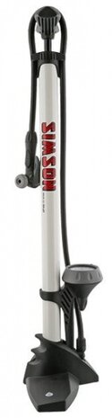 fietspomp met manometer staal 61 cm wit (020601)