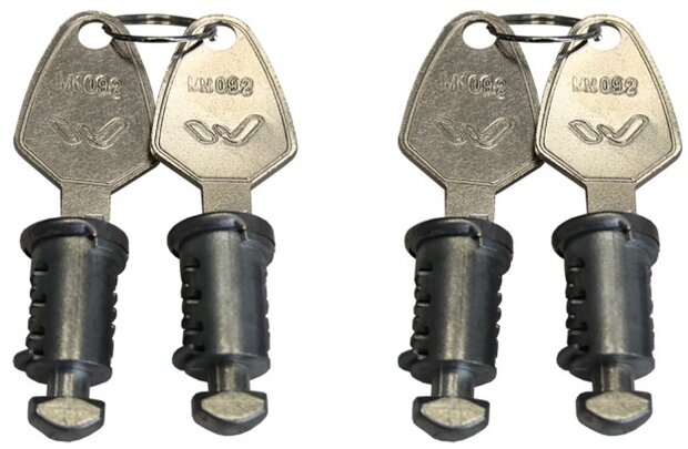 Sloten set voor Tema dakdrager zilver