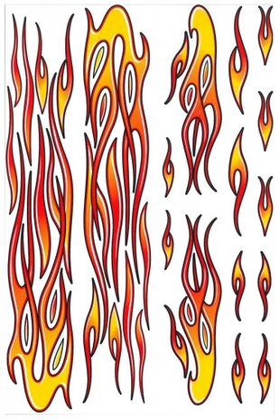 fietsstickers New Flames wit/oranje