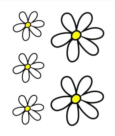 fietsstickers Kit Flowers wit