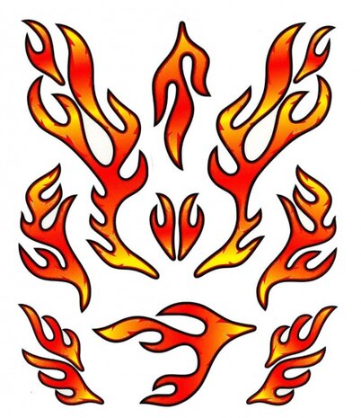 fietsstickers STK. Red Flames rood