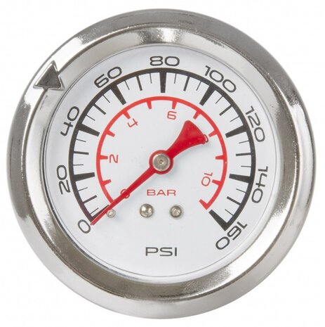 fietspomp met manometer aluminium 61 cm zilver