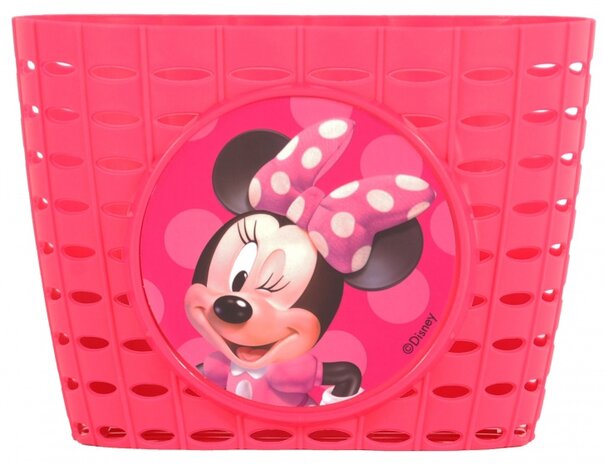 Minnie Mouse fietsmandje plastic roze