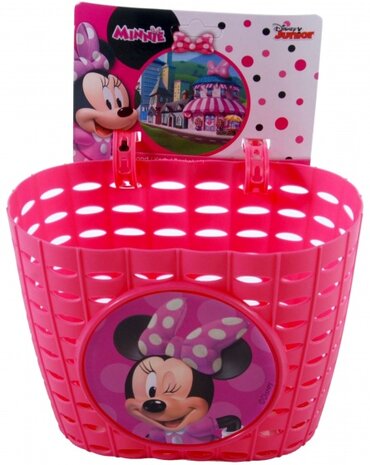 Minnie Mouse fietsmandje plastic roze