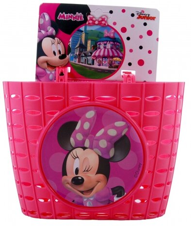 Minnie Mouse fietsmandje plastic roze