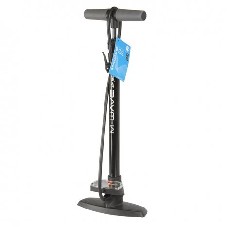 fietspomp met manometer Air Jet staal zwart